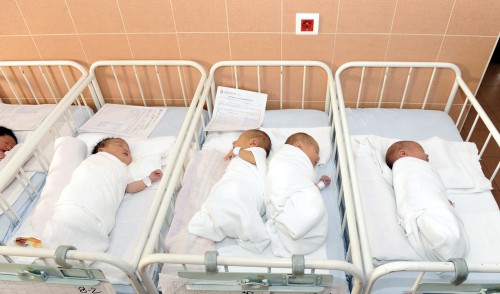 Newborns in a maternity hospital. Photo: bibiphoto / Shutterstock.com