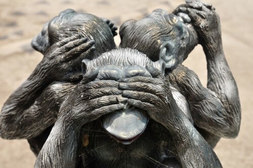 The statue of the three wise monkeys. Photo: shutterstock