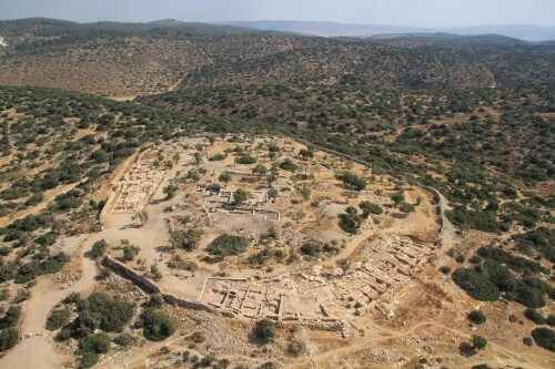 The ancient city in the ruins of Kiapha Photo: Skyview company, courtesy of the Hebrew University and the Antiquities Authority