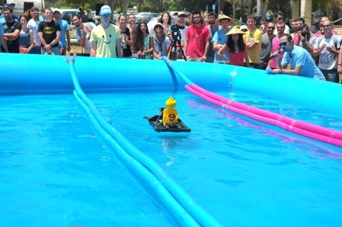 The vessel of the "Smiley" group, which won the joint first place in the Technorush 2015 competition. Photo: Shitzo Photos, for the Technion barges