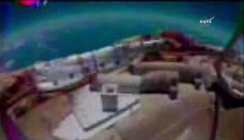 מערכת ה-LDSL בדרכה לנחיתת התרסקות באוקיאנוס השקט לאחר שהמצנח לא נפתח גם בניסוי הנוכחי,9/6/15. צילום מסך מתוך הטלוויזיה של נאס"א