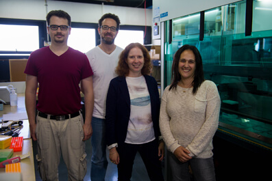 From right to left: Mary Korn-Glaser, Prof. Reut Shelgi, Aviv de Morgan and Anatoly Meler