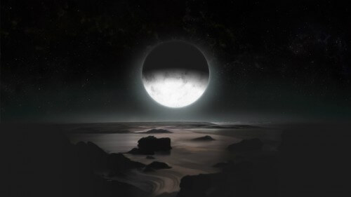 באו ממקור אחד? פני השטח של פלוטו וברקע ירחו הגדול, כארון. איור: נאס"א 