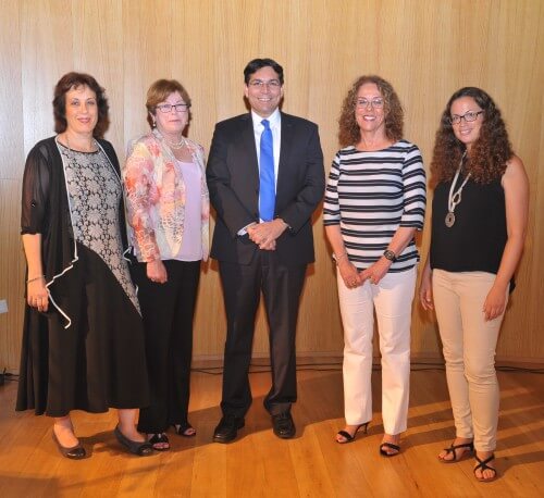 (From right to left) alljobs founder Revital Handler, Ben-Gurion University President Prof. Rivka Karmi, Science Minister Danny Danon, Intel Israel CEO Maxine Fassberg, Science Ministry's Chief Scientist Prof. Nurit Yeremia (Photo: Barak Vudo, L.A.M. )