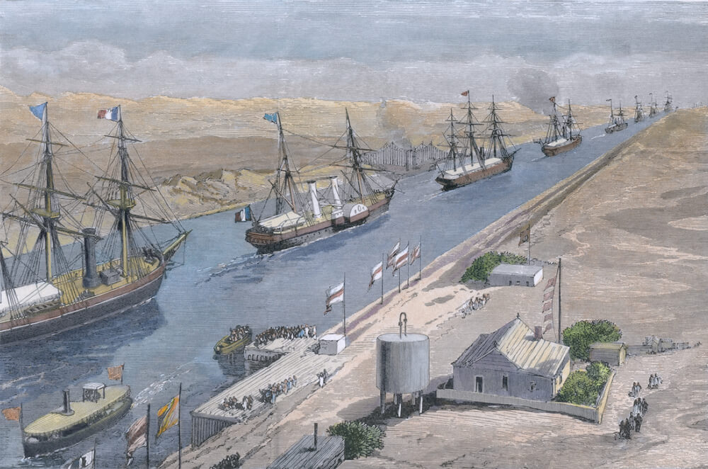 Opening of the Suez Canal, November 17, 1869. Image: shutterstock