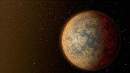 Illustration illustrating the possible appearance of the planet HD 219134b, a super-Earth that is part of a system with a rocky inner planet and a gaseous outer planet. Photo: University of Geneva