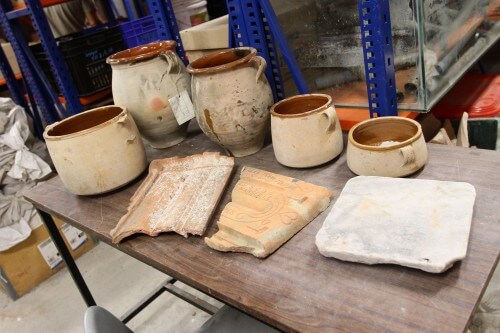 The cargo of the "Baron's ship" that was discovered in 1999 near Dor Beach. Credit: Haifa University