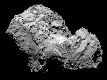 The nucleus of comet 67P Churyumov-Garasimenko was 5 km in diameter. Photo: European Space Agency