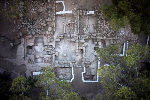 Aerial photograph of the site suspected of being the tombs of the founders. SKYVIEW company, courtesy of the Antiquities Authority