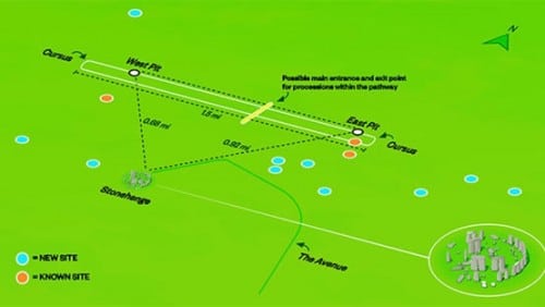 Map of the expanded Stonehenge site, showing the location of each of the new stones. Photo: Stonehenge Hidden Landscape Project, Ludwig Boltzmann Institute