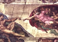 בריאת האדם - ציור התקרה המפורסם של מיכאלאנג'לו על תקרת הקפלה הסיסטינית בוותיקן, רומא