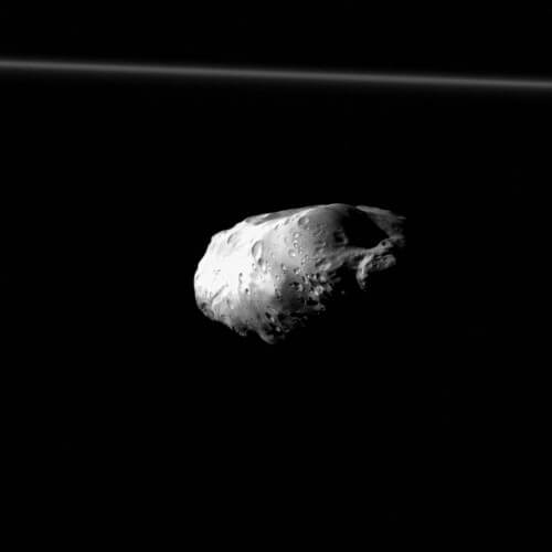 Saturn's moon Prometheus, as imaged by the Cassini spacecraft on December 6, 2015. Photo: NASA