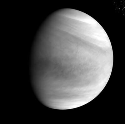 Venus as photographed by Akatsuki on December 7, 2015, from a distance of about 72,000 km