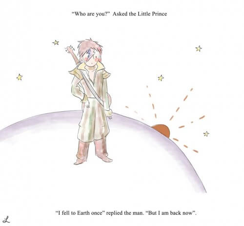 لوحة جميلة للفنانة الإسرائيلية ليه لاهاف (OnlyLeigh نرحب بدخول صفحتها على الفيسبوك). "من انت؟" سأل الأمير الصغير: لقد سقطت على الأرض ذات مرة، فأجاب الرجل: ولكنني عدت الآن.