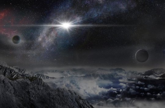 הדמיית אמן של הסופרנובה העוצמתית ASASSN-15lh כפי שהיתה נראית מכוכב לכת הנמצא במרחק 10,000 שנות אור באותה גלקסיה בה התרחשה הסופרנובה. איור: הפלנטריום של בייג'ינג/ג'ין מה