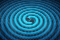 גלי כבידה היוצאים מאירוע התמזגות שני חורים שחורים. איור: נאס"א/JPL