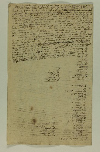 העמוד שלפנינו לקוח מהקובץ "טיוטות על תולדות הכנסייה", המצוי בין כתבי ניוטון בספרייה. בצדו האחד של הדף אנחנו פוגשים את ניוטון התאולוג, ואלו בצדו השני אנו פוגשים את ניוטון הפוליטיקאי.