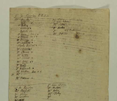 But it is enough to turn the page 180 degrees, and we get a completely different Newton: this part of the page before us is nothing less than a political "elimination list" written by the author.