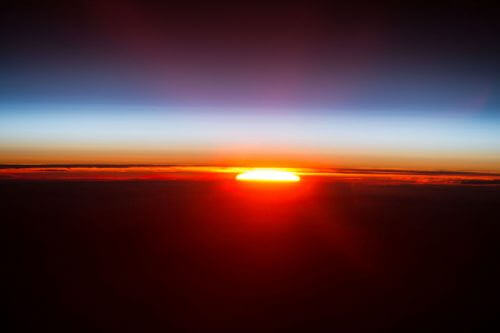 The sunrise, as photographed from space by Scott Kelly. Source: NASA.