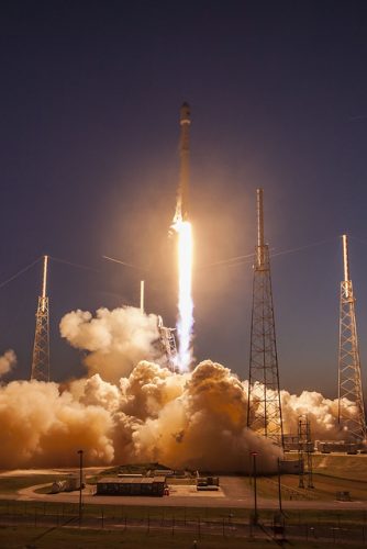 The launch of the SES-9 satellite aboard the Falcon 9 launcher, early Saturday morning (Israel time). Source: SpaceX.