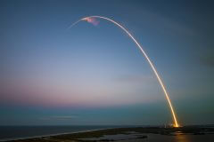 צילום השיגור בחשיפה ארוכה. מקור: SpaceX