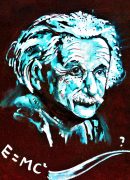 ציור גרפיטי של איינשטיין והנוסחה המפורסמת שלו. צילום: shutterstock