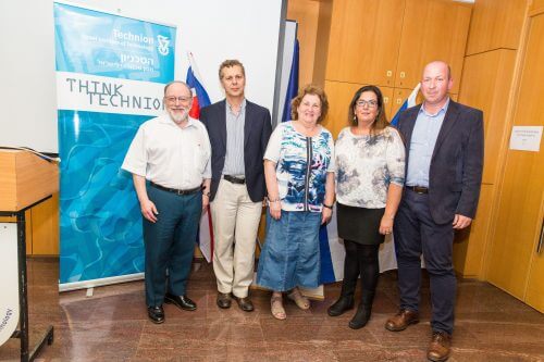 2016 Yolden Award winners with Michael and Miriam Kay. From right to left: Prof. Alon Wolf, Prof. Marcel Mahloof, Ms. Miriam Kay, Prof. Avraham Tsangan and Mr. Michael Kay