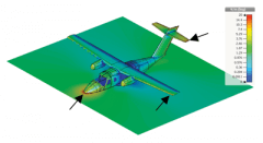 הדמיית השפעה חשמלית על מטוס. מתוך אתר חברת CST