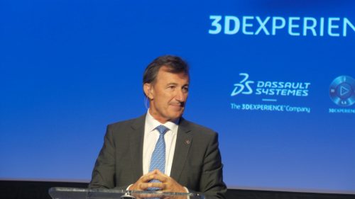 الرئيس والمدير التنفيذي لشركة Dassault Systèmes برنارد تشارلز في مؤتمر العلوم في عصر الخبرة في بوسطن، مايو 2016. تصوير: آفي بيليزوفسكي