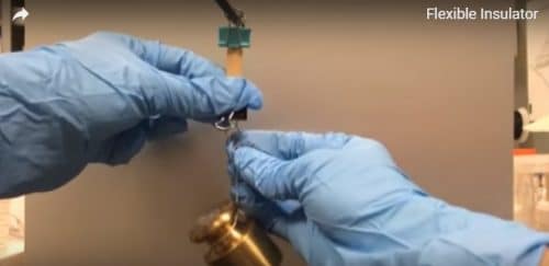 A flexible electronic material that repairs itself. PHOTO FROM YOUTUBE - COURTESY OF PENN STATE UNIVERSITY