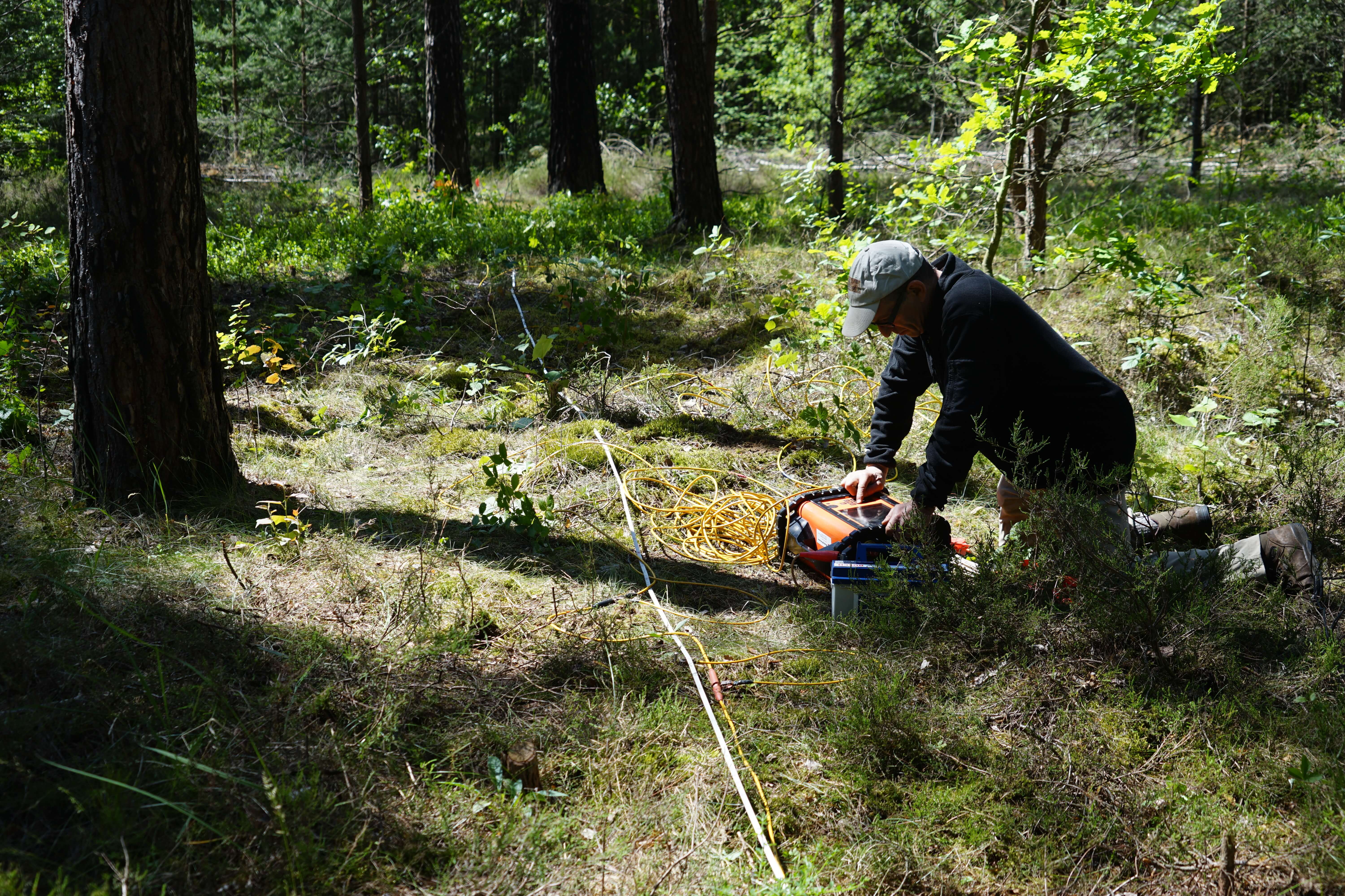 Scanning the site of the escape tunnel in Punar with the underground imaging technology. Photo: Ezra Wolfinger PBS Series NOVA