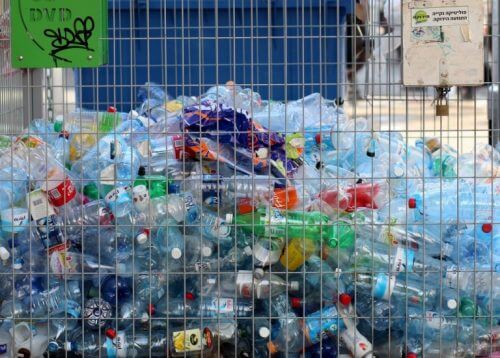 Cycle cage in Tel Aviv. Most of the plastic will end up in China. Photo: Fatemeh.flickr