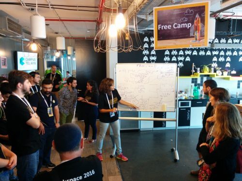 Brainstorming at HackSpace 2016 - the first space hackathon event in Israel