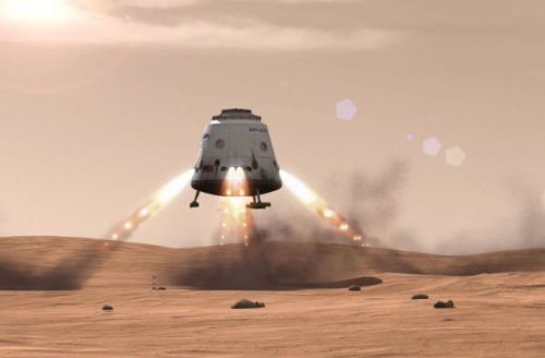 RED DRAGON - مركبة فضائية تخطط SPACEX لإطلاقها إلى المريخ. صورة العلاقات العامة
