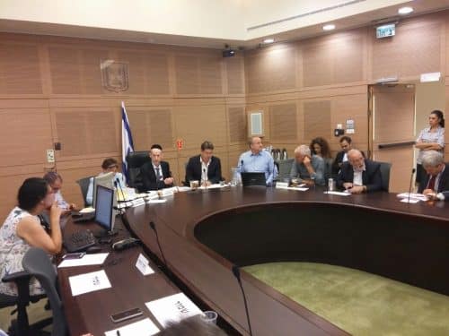 Discussion in the Science Committee of the Knesset, 11/9/16 following the loss of the Amos 6 satellite. Photo: PR