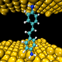 צומת מולקולרי. מקור: The Neaton Group / U.S. Department of Energy National Laboratory.