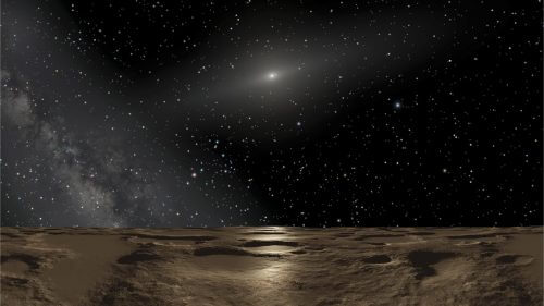 Artist's illustration of the landscape on the dwarf planet Sedna. David Gerdes of the University of Michigan says the surface of 2014 UZ224 will look similar.