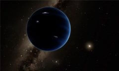 איור אמן של כוכב הלכת התשיעי האפשרי במערכת השמש שלנו. איור:רוברט הרט, קלאטק