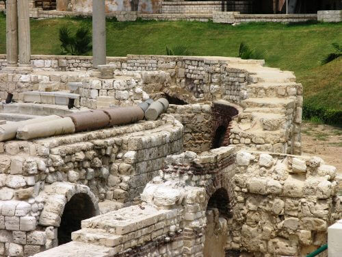 Remains of a Roman amphitheater in Alexandria. From Wikipedia