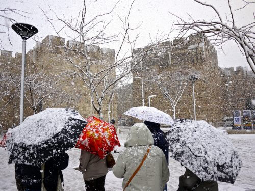 snow in Jerusalem. Photo: Miriam Mezzera, Flickr.