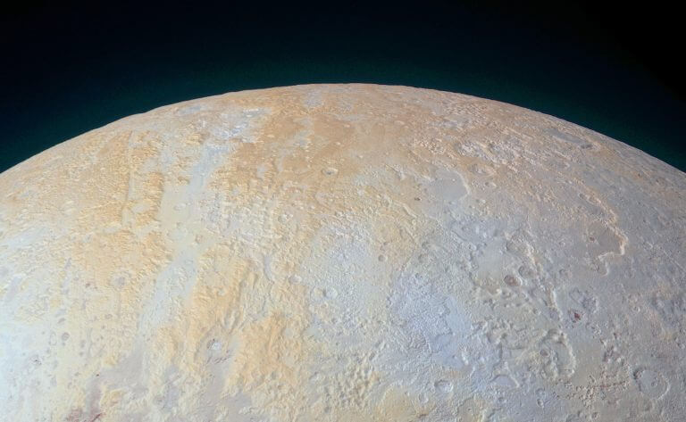 Pluto's north pole. Source: NASA.