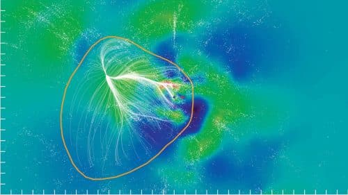 צביר העל לניאקיאה. מקור: R. Brent Tully et al, The Laniakea supercluster of galaxies, Nature 513, 2014.