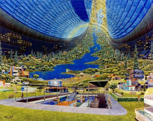 Simulation of a space colony. Source: Donald Davis.