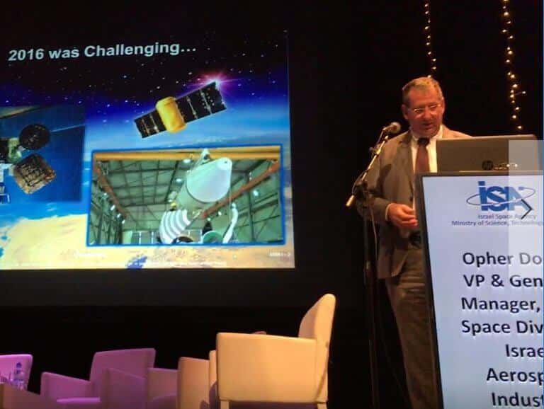 Ofer Doron, CEO of the Space Industry of the Aerospace Industry at the 12th Ilan Ramon Space Conference held in Herzliya on 30/1/17