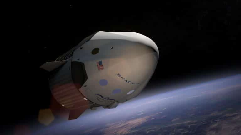 Simulation of the Dragon 2 spacecraft. Source: SpaceX.