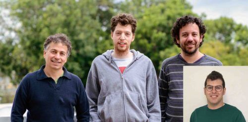 From left to right: Prof. Yitzhak Papel, Idan Fromkin, Dvir Shirman and Aviv Rothman. Source: Weizmann Institute magazine.