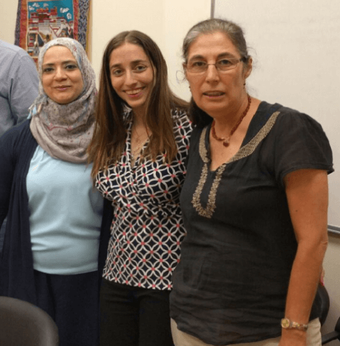 From the right: Prof. Ora Peltiel, director of the School of Public Health at the Hebrew University and senior physician in the hematology department at Hadassah Ein Kerem Hospital and doctoral students Gefen Kleinstern and Rania Abu Sir (who received their PhDs as part of the research). Source: The Hebrew University.