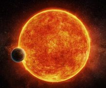 סופר כדור הארץ LHS 1140b והשמש אותה הוא מקיף. הדמיה: ESO