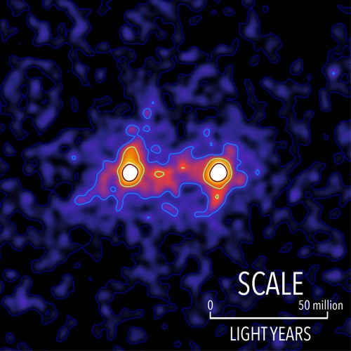 "גשרי" חומר אפל בין גלקסיות. צילום: אוניברסיטת ווטרלו