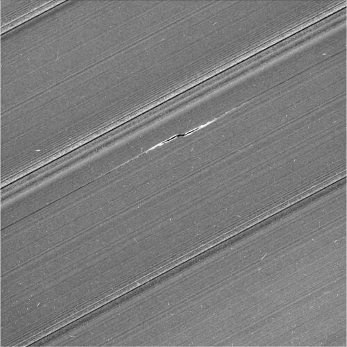 The "Propeller" photographed by Cassini on April 12 this year. Source: NASA/JPL-Caltech/Space Science Institute.